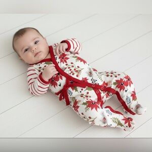 Poinsettia Milk Silk Romper, Baby Girl, NWT, Winter, Holiday